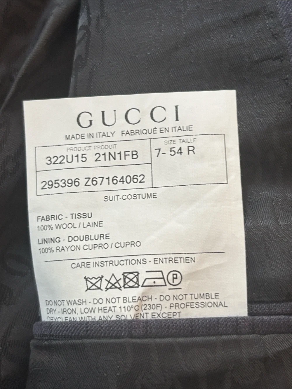 Gucci Men's Gray-Blue Plaid Two-Piece Suit make an offer